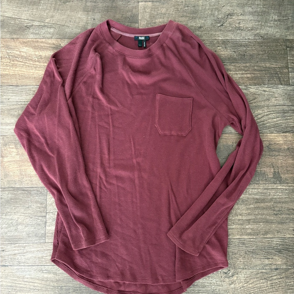 PAIGE Burgundy Long Sleeve Tee
